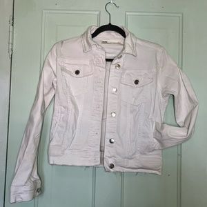 Zara White Denim Jacket Size XS